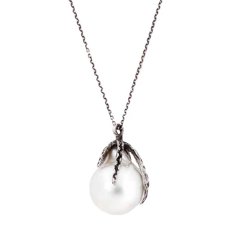 Women’s infinity love necklaces-Silver South Sea Pearl Necklace