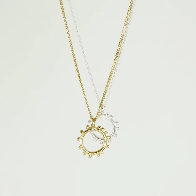 Women’s moon and star necklaces-Tiny Circle Granulation Necklace