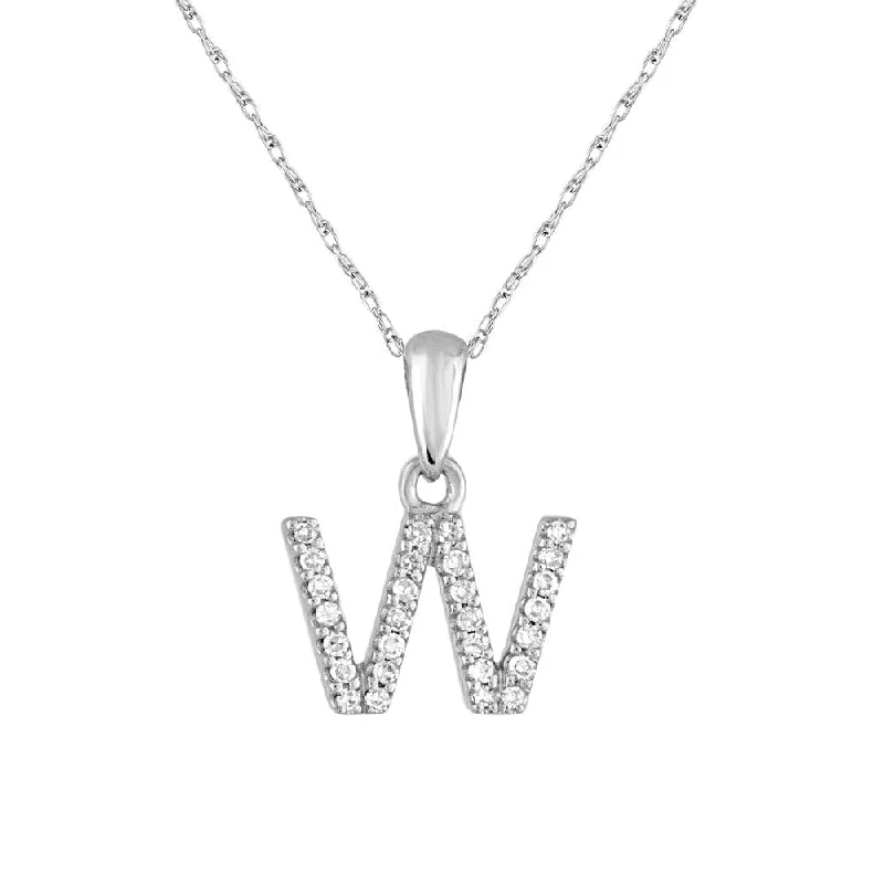 Women’s vintage necklaces-14k Gold & Diamond Initial Necklace- W