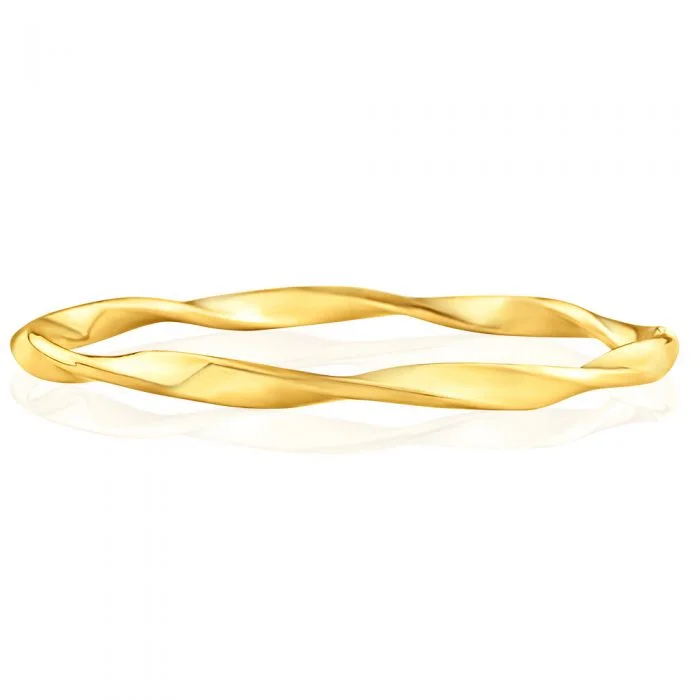 Women’s infinity bracelets-9ct Yellow Gold Silver Filled 65mm Bangle