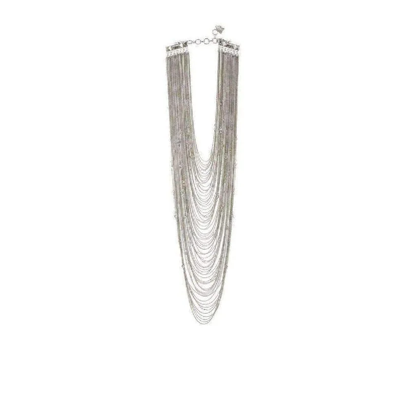 Women’s butterfly necklaces-Silver Draped Chain Necklace