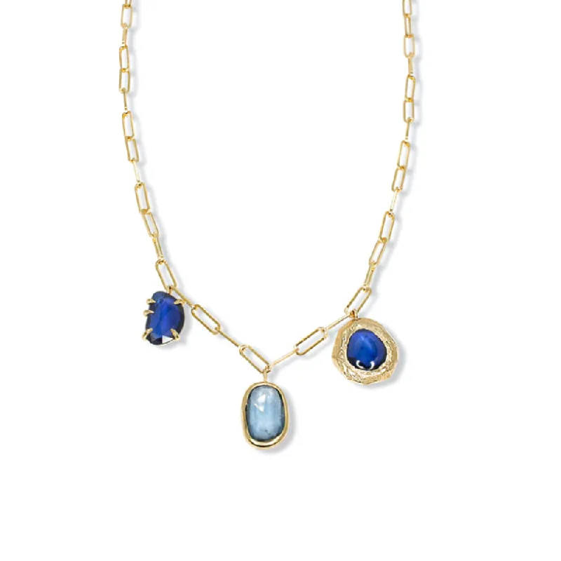 Women’s zodiac necklaces-Page Sargisson 18K Yellow gold #-Stone Blue Sapphire Necklace