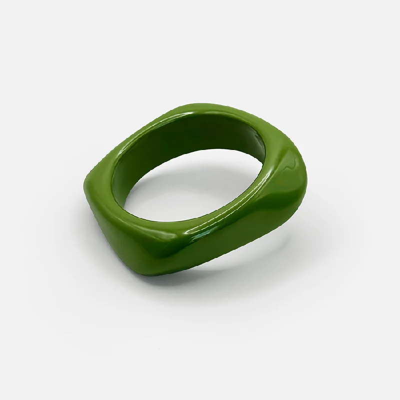 Women’s tennis bracelets-ACRYLIC BANGLE - AVOCADO