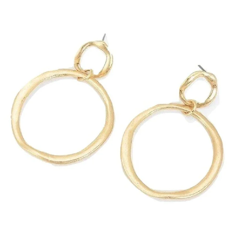 Women’s large hoop earrings-Double Hoop Dangle Earrings