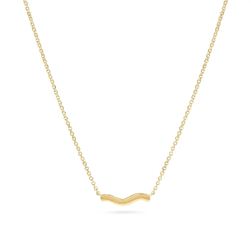 Women’s sterling silver necklaces-Necklace Ellera Waves Pianura