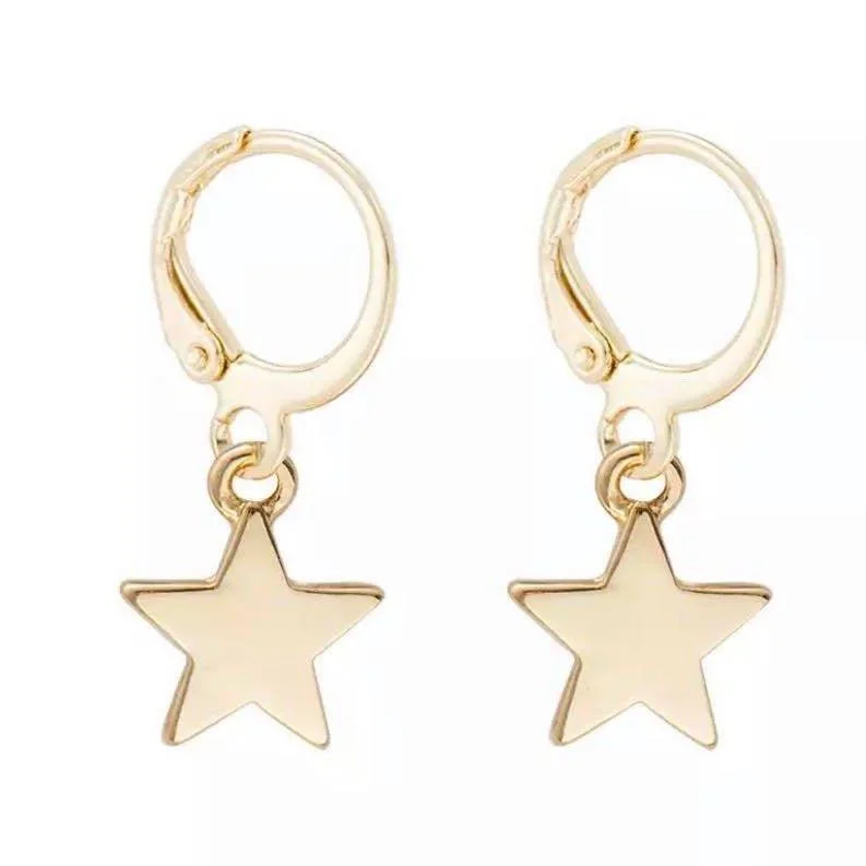 Women’s dangling diamond earrings-Star Dangle Earrings