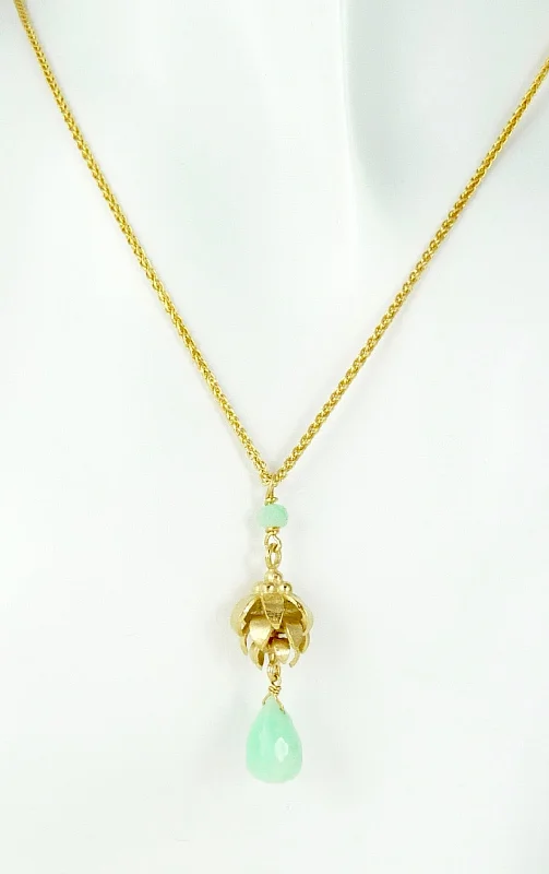 Women’s pearl drop necklaces-Anoop Chrysoprase Necklace