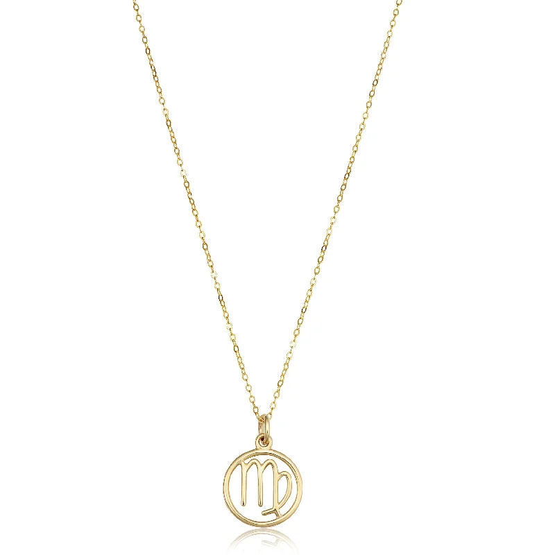 Women’s cubic zirconia necklaces-14k Gold Zodiac Necklace