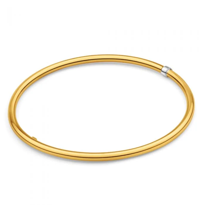 Women’s silver bangles-9ct Yellow Gold Silver Filled 3mm 65mm Bangle