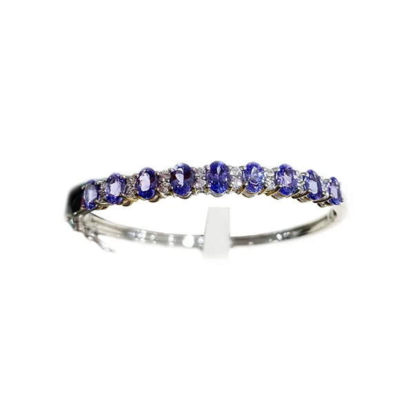 Women’s diamond bangles-Sterling Silver Tanzanite Bangle