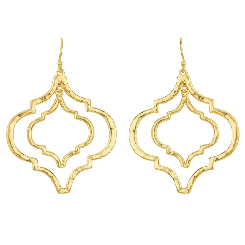 Women’s oversized earrings-Tangiers Earrings in Gold - Large