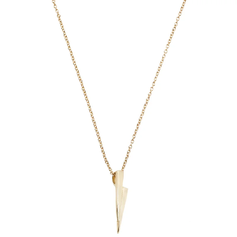 Women’s birthstone necklaces-All Yellow Gold Razor Necklace