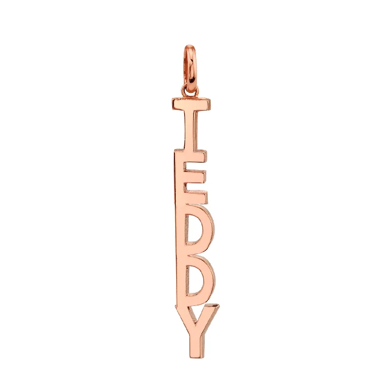 Women’s birthstone necklace sets-Custom Letter Pendant - 14k Rose Gold