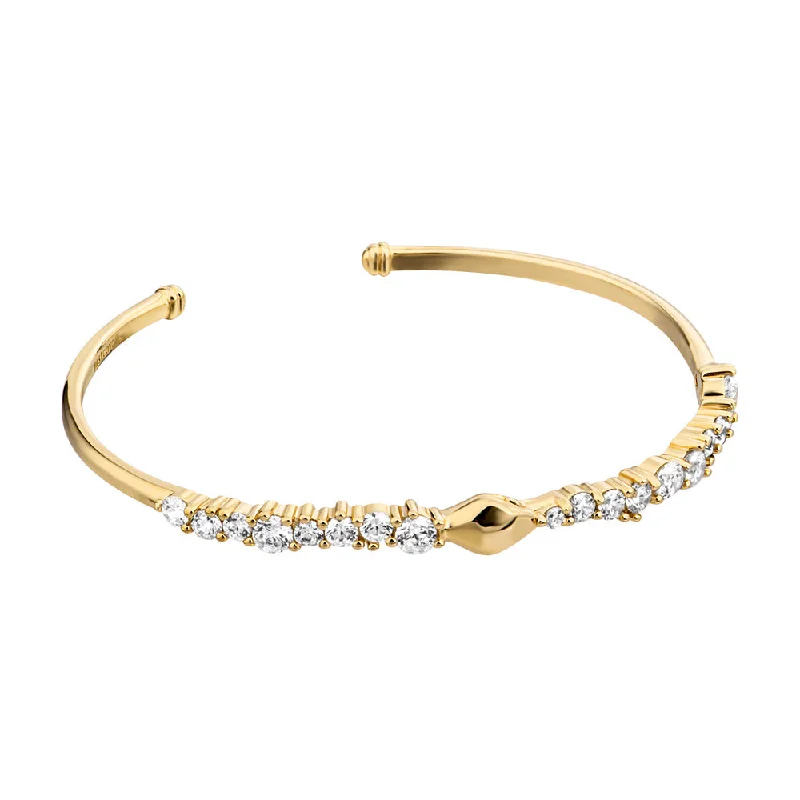 Women’s cubic zirconia bangles-Women Gold Bangle