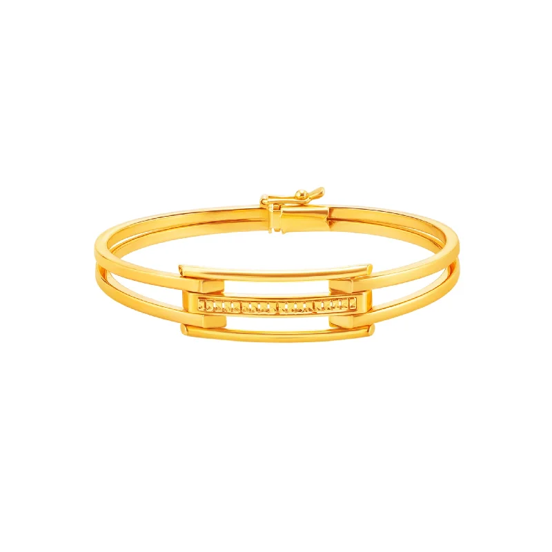 Women’s gemstone cuff bracelets-916 Gold Modernista Bangle