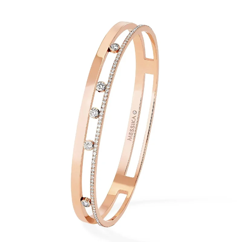 Women’s infinity bangles-18ct Rose Gold Move Romane Pave Set Diamond Bangle