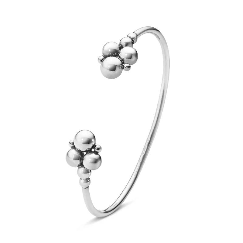 Women’s gold bangles-Moonlight Grapes Silver Torque Bangle