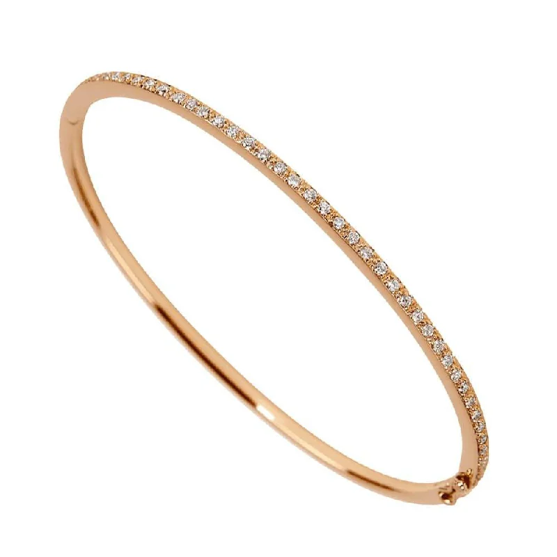 Women’s cubic zirconia bangles-18ct Rose Gold Pave Set Diamond Bangle