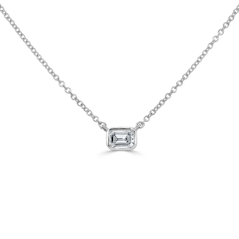 Women’s zodiac necklaces-14K Gold & Emerald-Cut Diamond Pendant