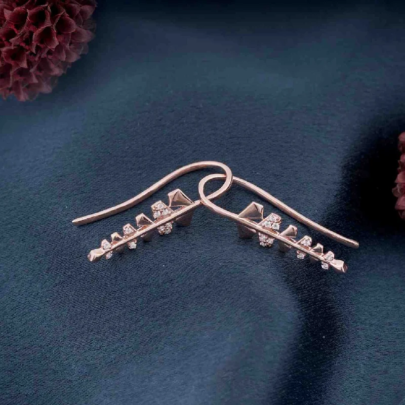 Women’s halo earrings-Rose Gold Matte Twig Earrings