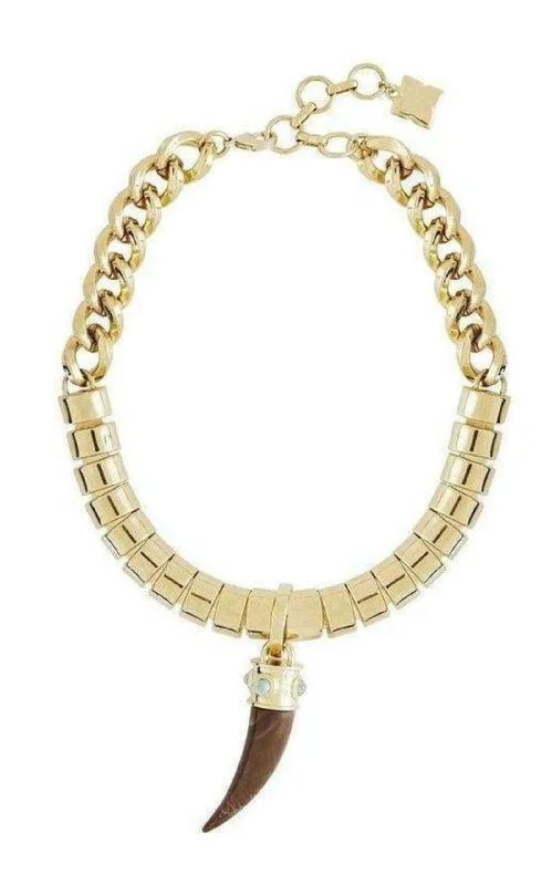 Women’s matching necklace sets-Faux-Horn Chain Necklace