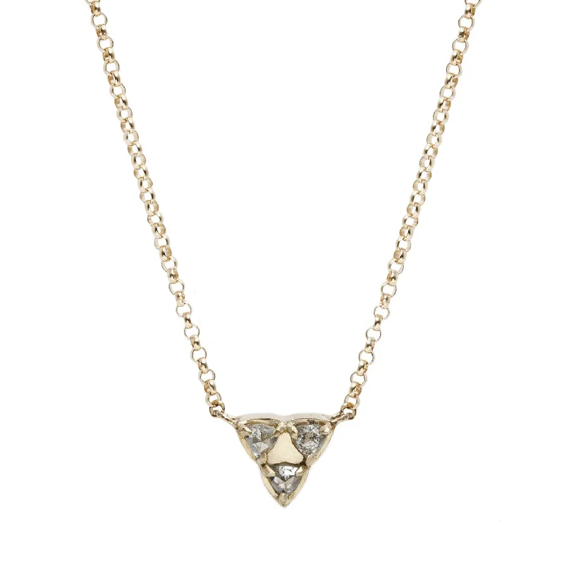 Women’s chunky necklaces-Three Triangle Diamond Necklace