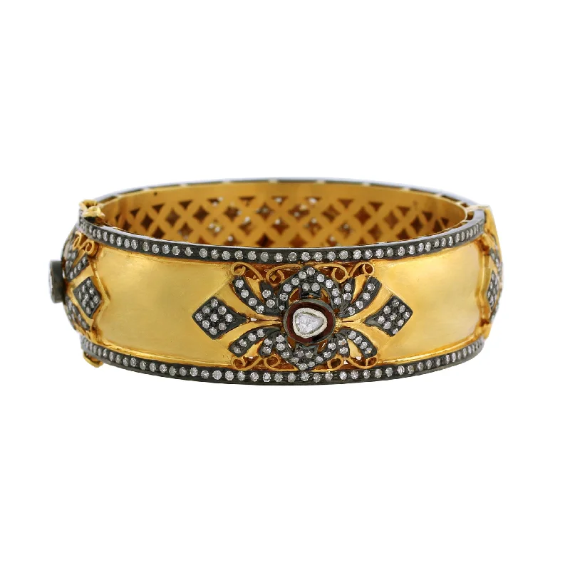 Women’s gold bangles-14K Diamond and Gold Bangle