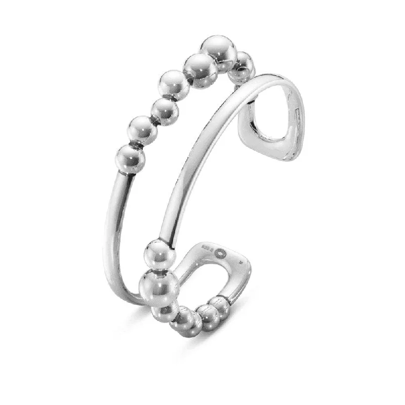 Women’s diamond bangles-Moonlight Grapes Oxidised Sterling Silver Bangle