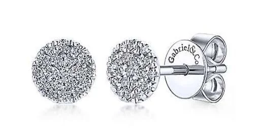 Women’s sapphire earrings-14kt White Gold Diamond Stud Earrings