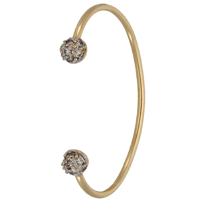 Women’s chic bracelets-9ct Gold Cubic Zirconia Torque Bangle