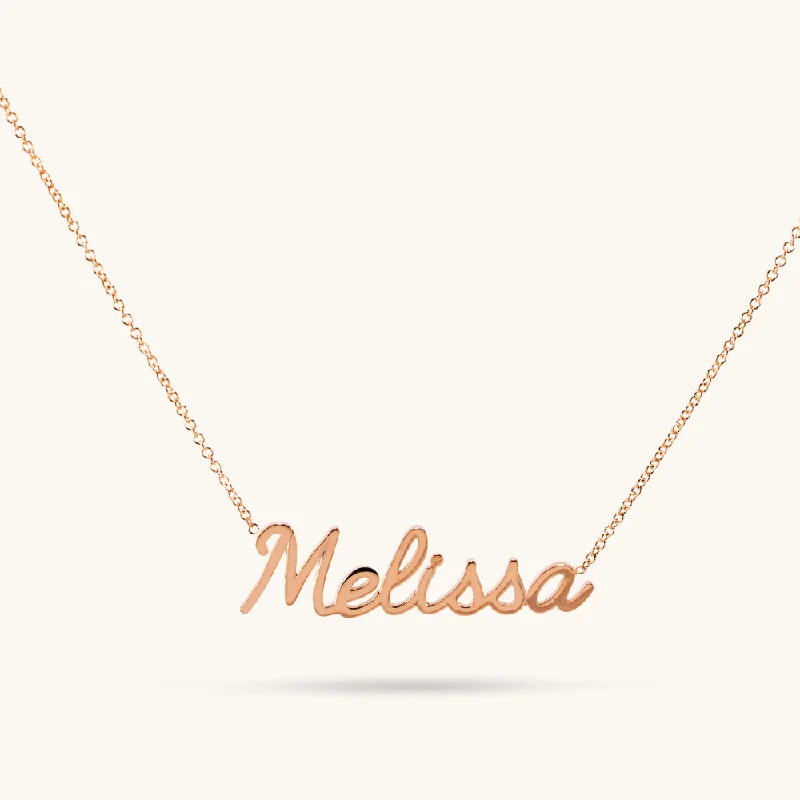 Women’s layered gold necklaces-Classic Cursive Name Necklace