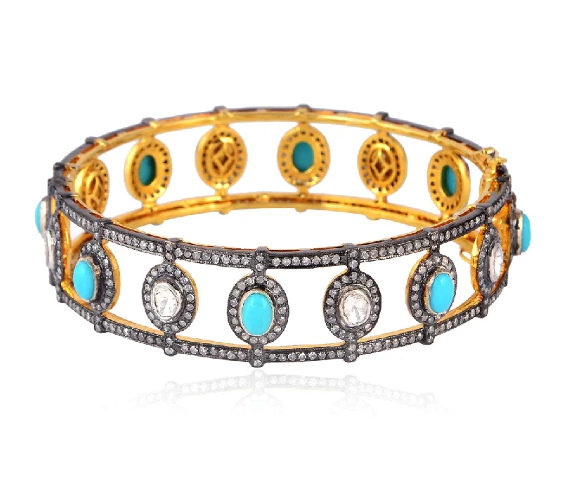 Women’s designer bracelets-Turquoise Cosmos Bangle