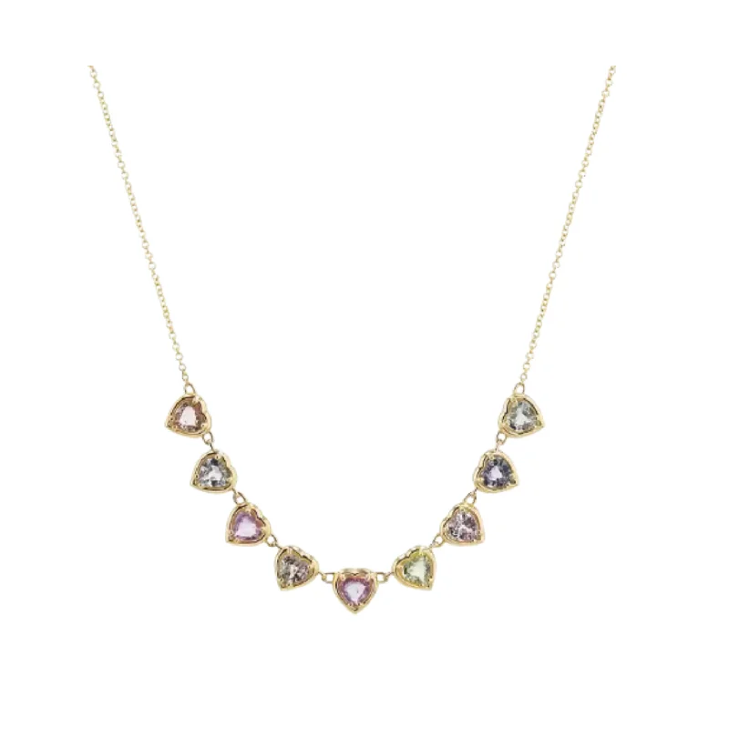 Women’s long chain necklaces-Hearts All Around