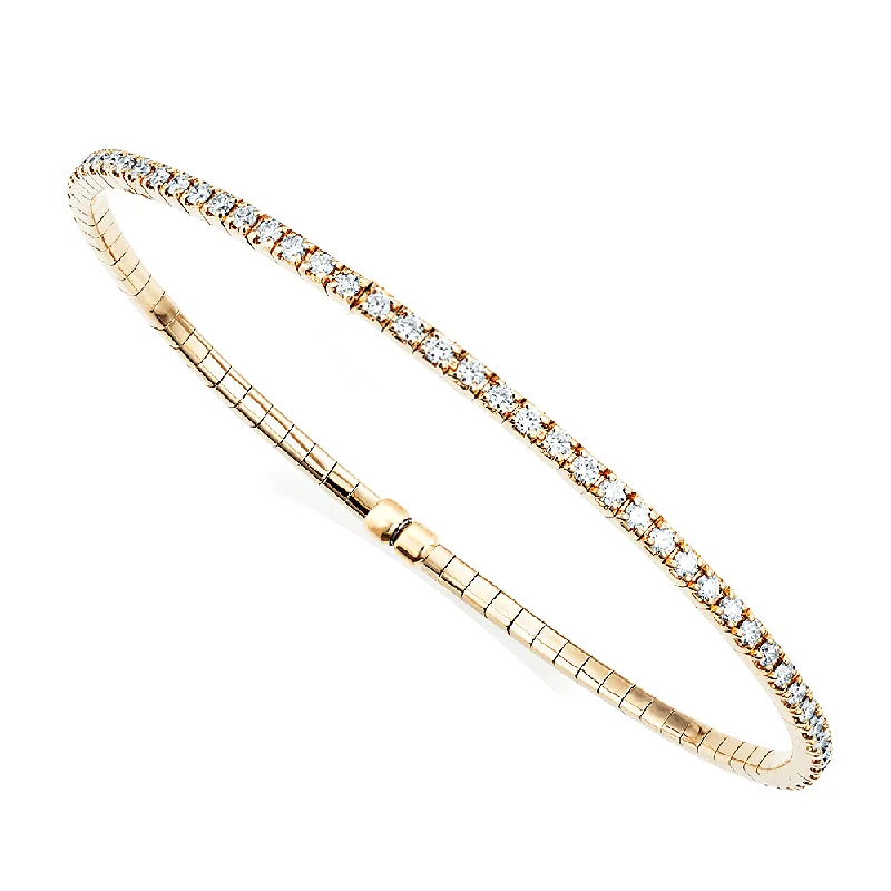 Women’s bangles set-18ct Yellow Gold Claw Set Flexible Diamond Bangle