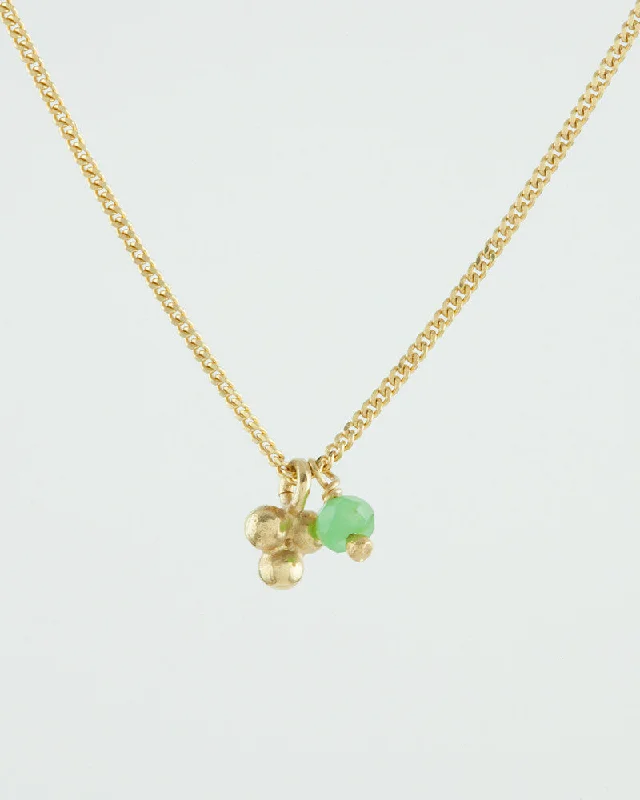 Women’s dainty necklaces-Delicate Triple Granulation Necklace with Gemstone