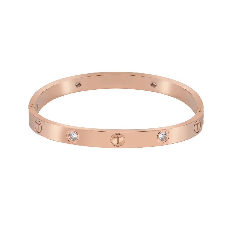 Women’s matching bracelets and earrings-Women Rose Gold Bangle