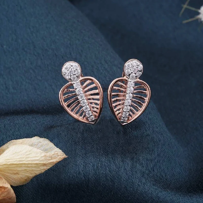 Women’s silver earrings-Rose Gold Heart Calista Earrings