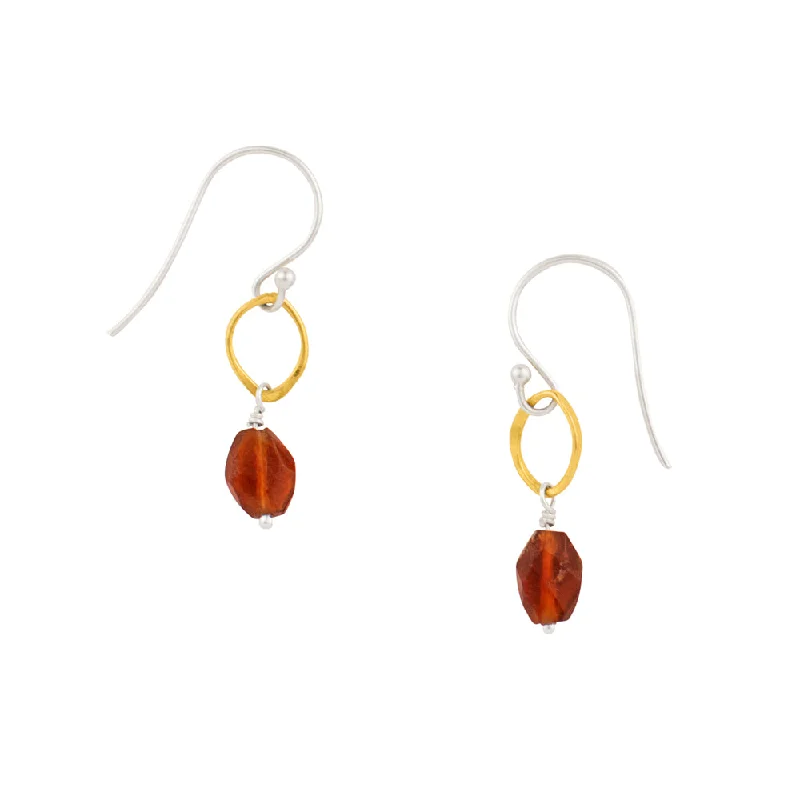 Women’s boho earrings-Orbit Earrings in Hessonite