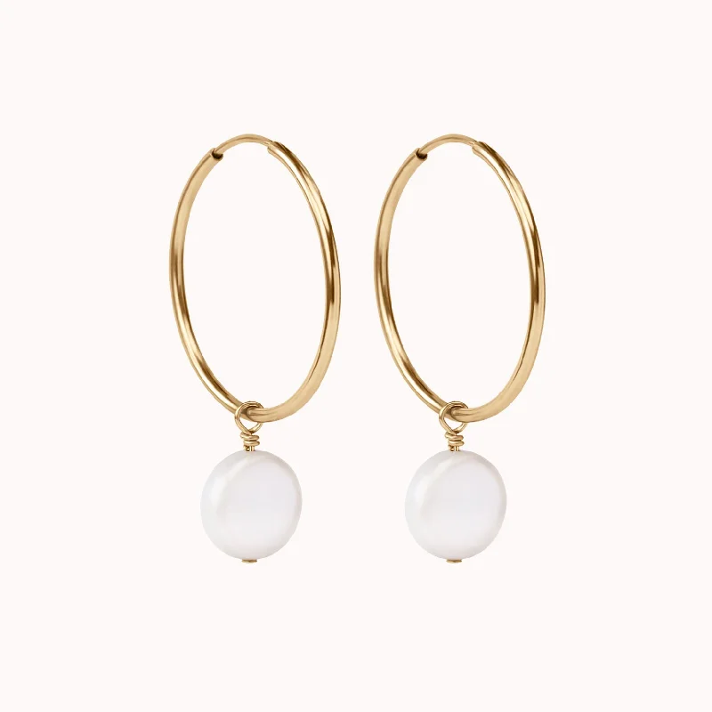 Women’s glamorous earrings-Lana Pearl Hoop Earrings