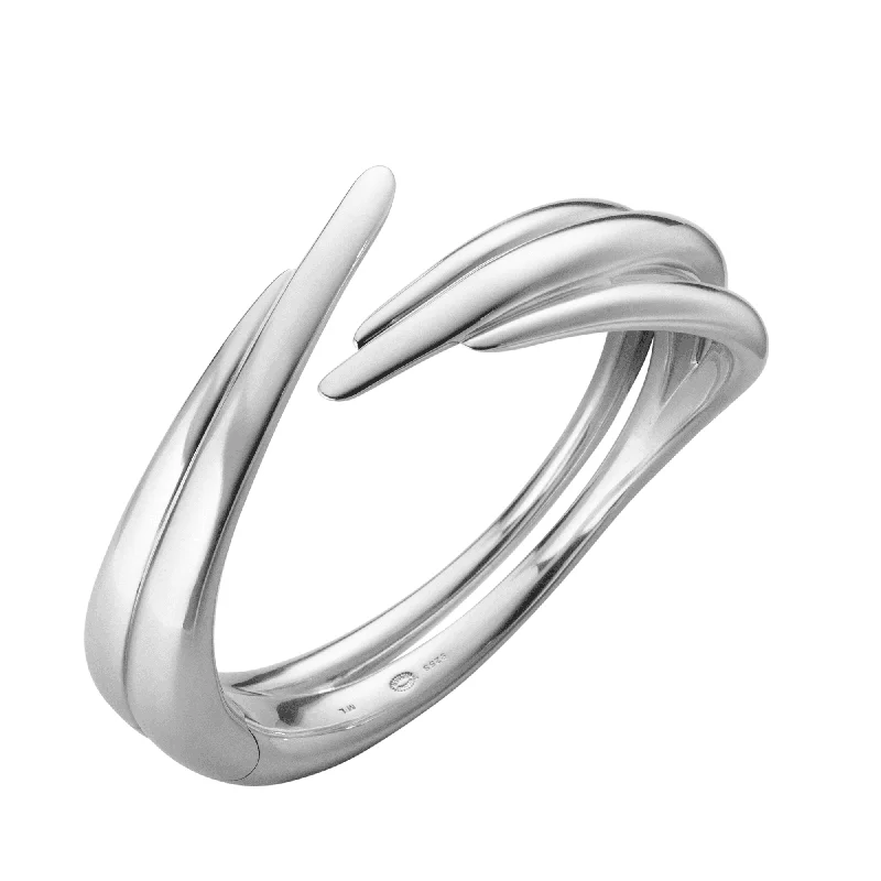 Women’s heart-shaped bracelets-Arc Sterling Silver Bangle