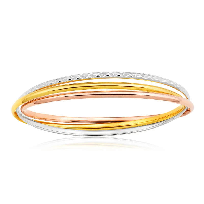 Women’s sparkling bangles-9ct Opulent Yellow Gold Silver Filled Bangle