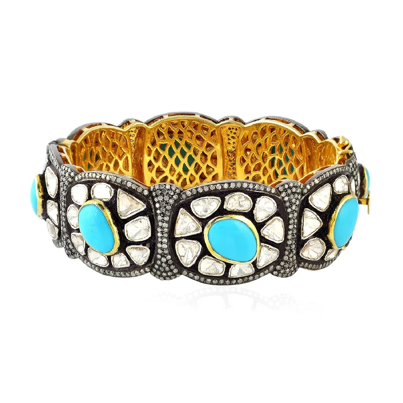 Women’s custom bracelets-Monarch Turquoise Bangle