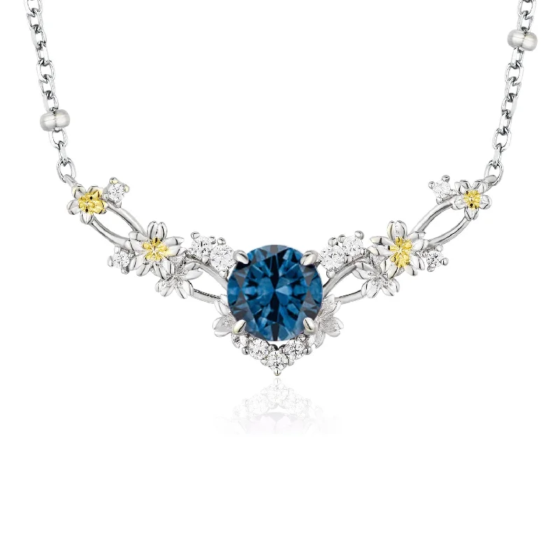 Women’s gold statement necklaces-Faerie Cove London Blue Topaz Necklace