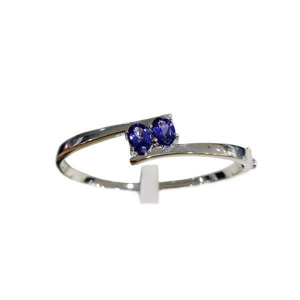 Women’s layered bangles-Sterling Silver Tanzanite Bangle