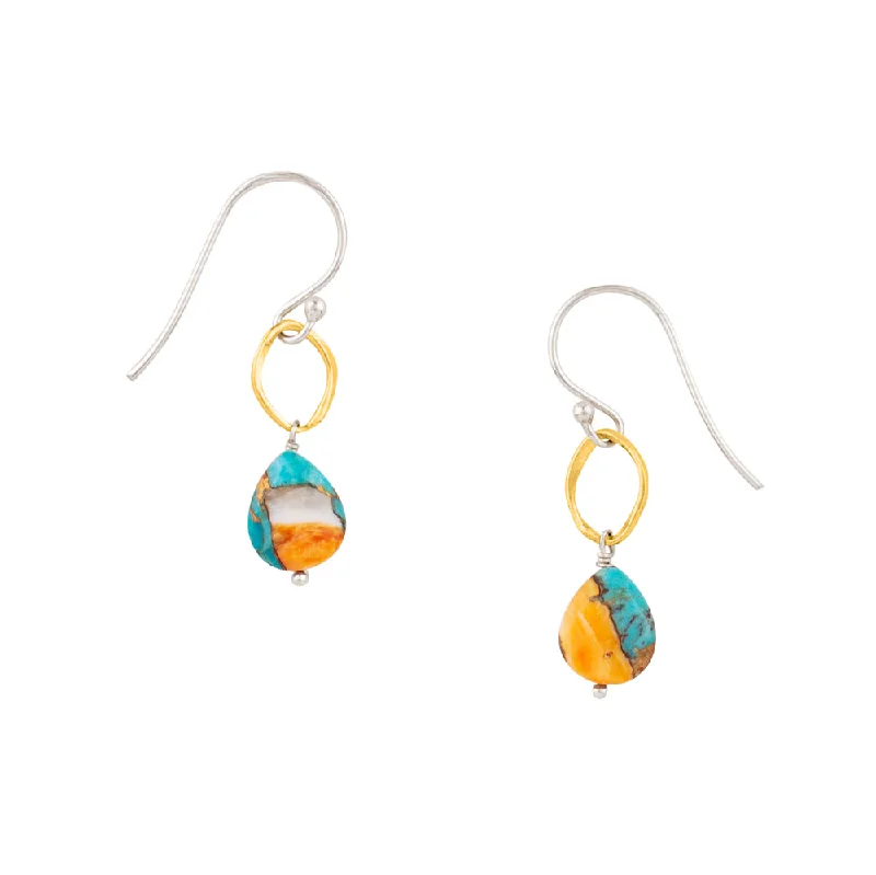 Women’s crystal drop earrings-Orbit Earrings in Spiny Oyster Turquoise | Available to ship January 28, 2025