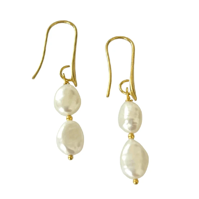 Women’s oversized earrings-Elegant Pearl Dangle Earrings