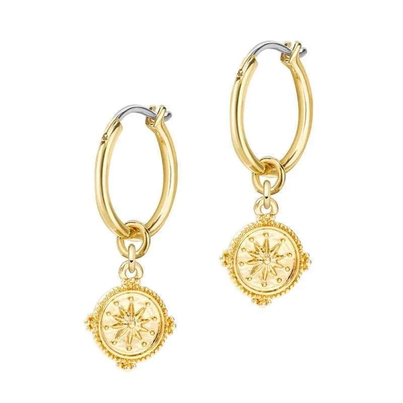 Women’s trendy gold earrings-Huggie Dangle Earrings