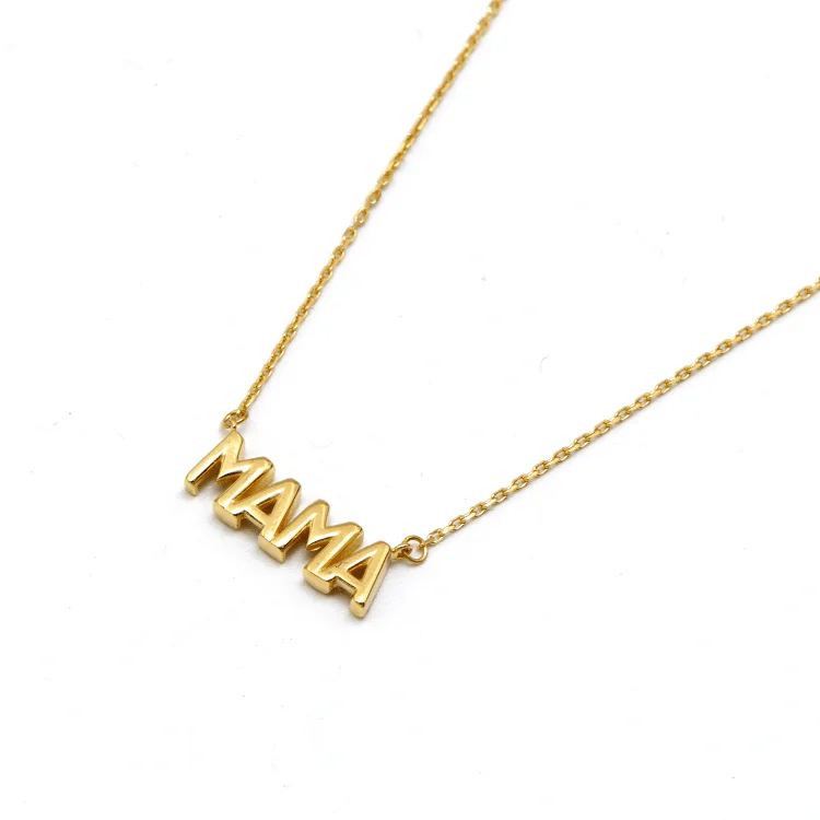 Women’s antique-style necklaces-Real Gold 3D MAMA Adjustable Size Necklace 0112 (45 C.M) N1368