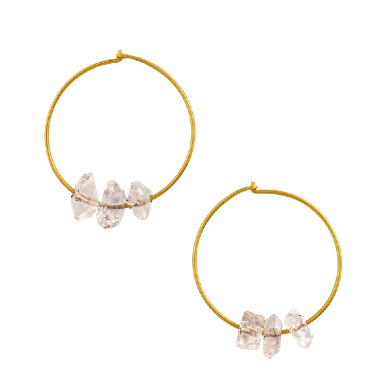 Women’s oversized earrings-Herkimer Hoops in Gold