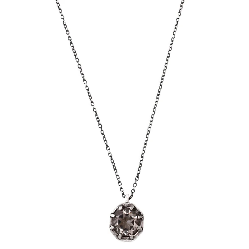 Women’s designer necklaces-Champagne Quartz Octagon Necklace